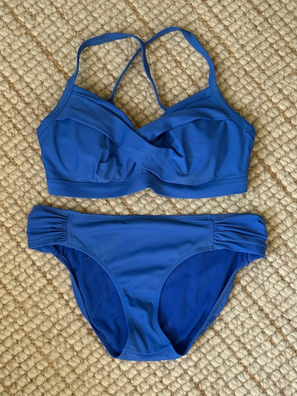 Athleta Twist-Front Bikini Top (34D/DD) & Bottoms (M)